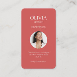 Cartão De Visita Código QR Social de Foto Coral