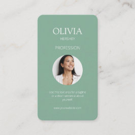 Cartão De Visita Código QR Social de Foto Verde de Seafoam