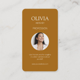 Cartão De Visita Código QR Social de Foto White / Terracotta