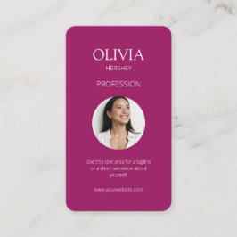 Cartão De Visita Código QR Social de Fotografia Burgundy