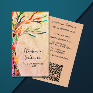 Cartão De Visita Código QR Sua Profissão Terracotta