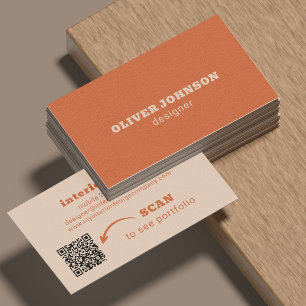 Cartão De Visita código QR tipografia moderna minimalista negrito l
