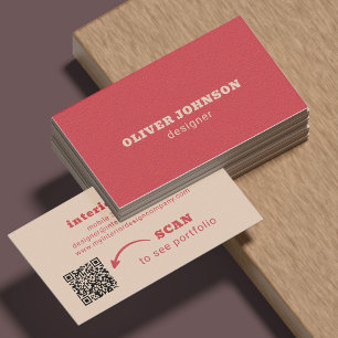 Cartão De Visita código QR tipografia moderna minimalista negrito v