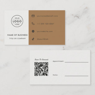 Cartão De Visita Código QR Toffee Branco Compromisso Arquiteto Pers