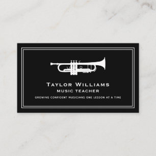 Cartão De Visita Código QR Trompeter Trompeter Música Professora Mú