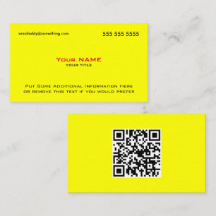 Cartão De Visita Código QR Vermelho Amarelo Moderno