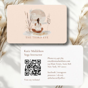 Cartão De Visita Código QR - Yoga Reiki Bem-estar 