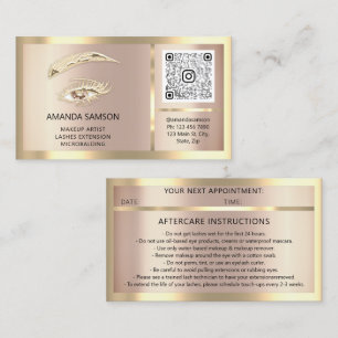 Cartão De Visita CÓDIGO QRCODE da Microlâmina Eyelash Após Cuidados