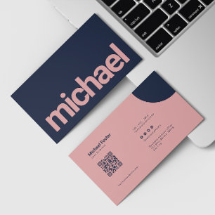 Cartão De Visita Código Qrcode Digitalizável de Simplicidade Negrit