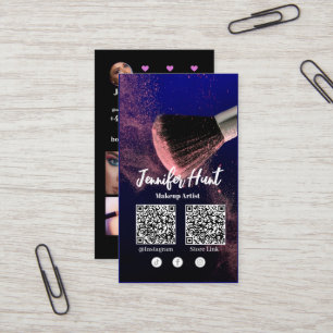 Cartão De Visita Código QRcode do estilo de tendência do influencia