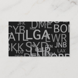 Cartão De Visita Códigos do aeroporto para o profissional do viage