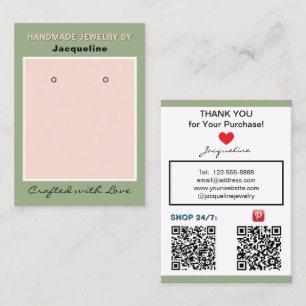 Cartão De Visita Códigos QR de Brincos Sage Blush Jewelry