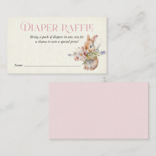 Cartão De Visita Coelhinho de Aquarela Floral Rosa Inserto de Sorte
