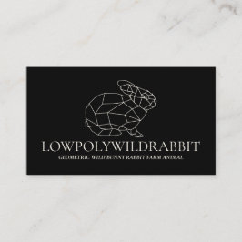 Cartão De Visita Coelho Rabbit Animal Preto Lowpoly