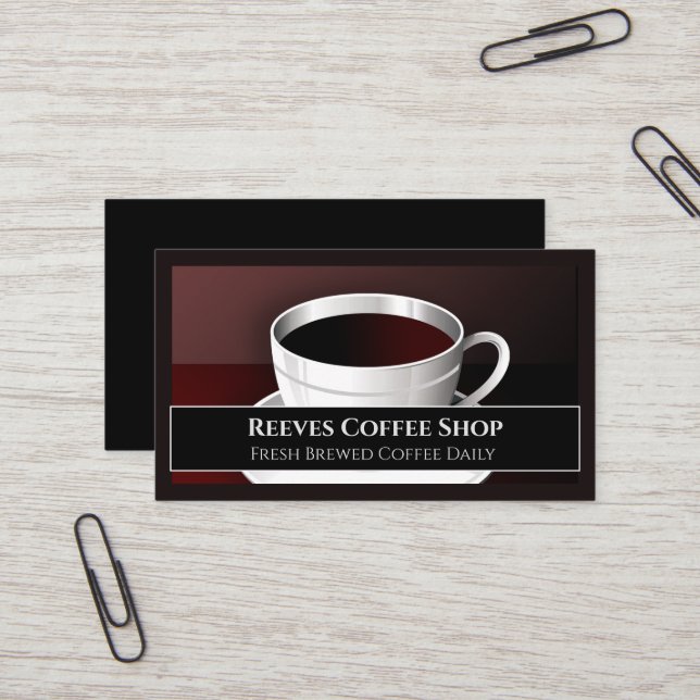 Cartão De Visita Coffee Shop Cafe Business Card (Frente/Verso In Situ)