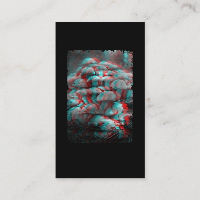 Cartão De Visita Cogumelos de Mente Louca Psicodélica Fungi Vaporwa (Frente)