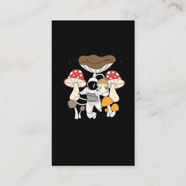 Cartão De Visita Cogumelos Psicodélicos Astronautas do Espaço (Frente)