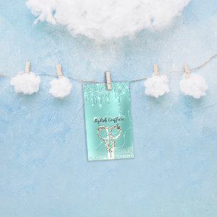 Cartão De Visita Coifa da fivela com gota de cabelo Instagra Tesour