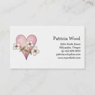 Cartão De Visita Coisas do primavera · Coração & flores
