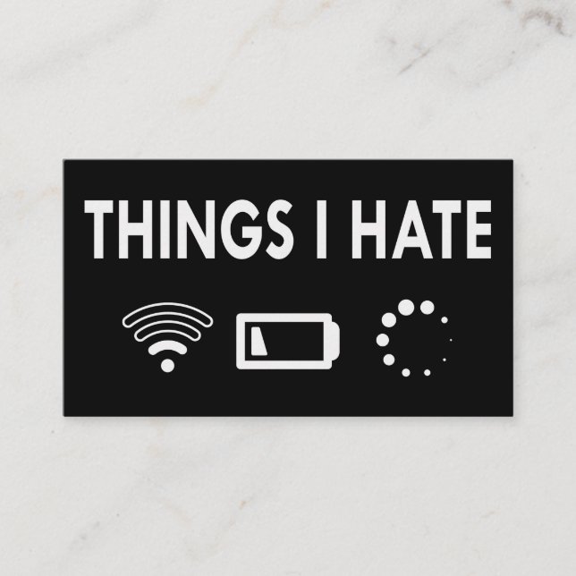 Cartão De Visita Coisas que odeio (Frente)
