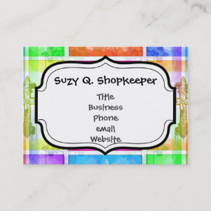 Cartão De Visita Colagem Colorida de Arte Pop Cristã Cruzada Color