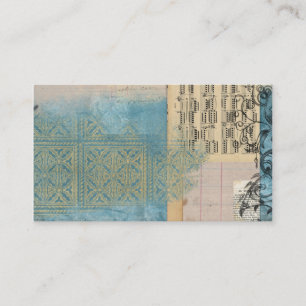 Cartão De Visita Colagem da música e do teste padrão