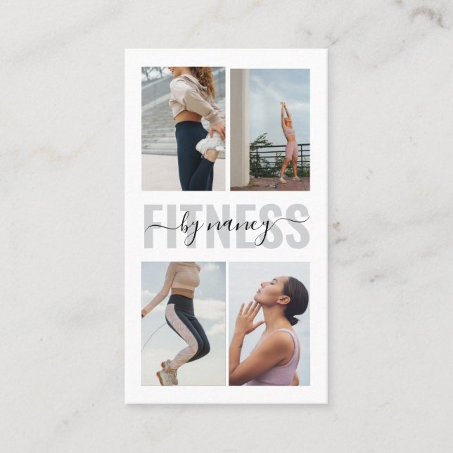 Cartão De Visita Colagem de Fotografia de Típica em Negrito de malh (Frente)