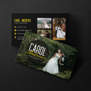 Cartão De Visita Colagem de Fotografias de Casamento Moderno