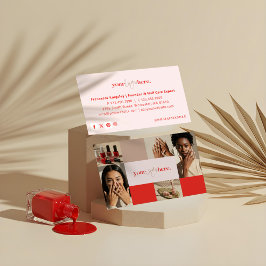 Cartão De Visita Colagem de Fotografias de Salão de Beleza Nail do