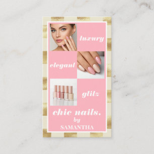 Cartão De Visita Colagem de Fotografias do Salão Nail Salon, do Lux