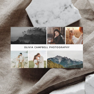 Cartão De Visita Colagem de Fotografias Simples