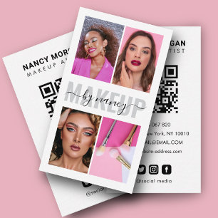 Cartão De Visita Colagem de Fotos de Script de Caligrafia Moderna d