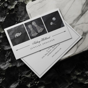 Cartão De Visita Colagem de Fotos do Elegante Jewelry Designer