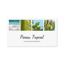 Colagem de Fotos Tropical Branco Elegante