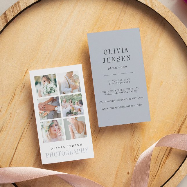 Cartão De Visita Colagem de Fotos Vertical | Fotógrafo (Criador carregado)