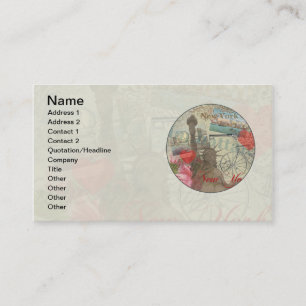 Cartão De Visita Colagem de Nova Iorque de Vintage