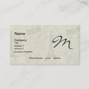 Cartão De Visita Colagem de Viagens vintage de Paris França