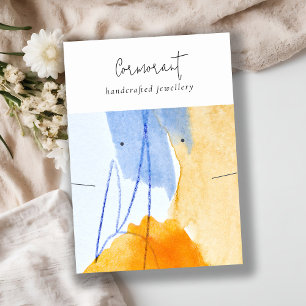 Cartão De Visita Colar abstrato Azul Amarelo com Cor de Água