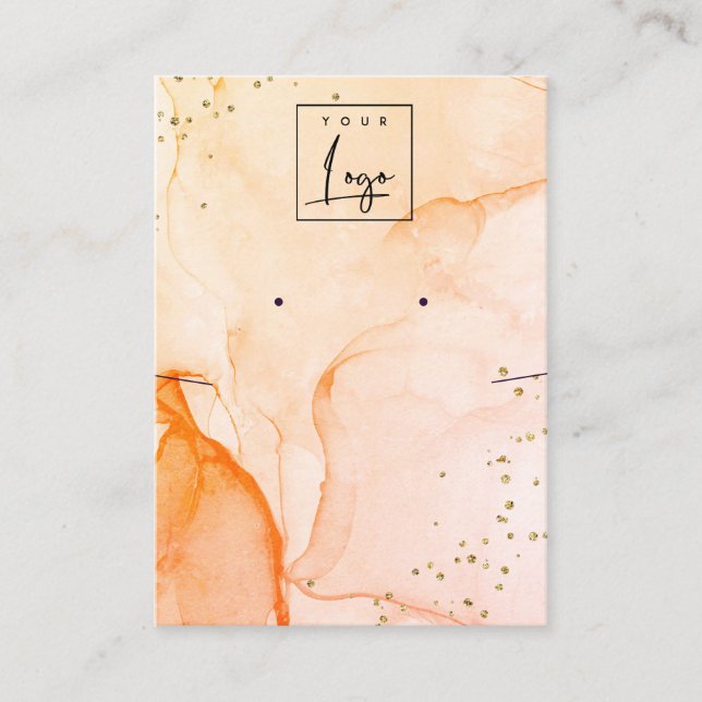 Cartão De Visita Colar Amarelo de Textura de Cor Laranja Vidro (Frente)