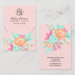 Cartão De Visita Colar de colar de ourivesaria, cor-de-rosa-palha,