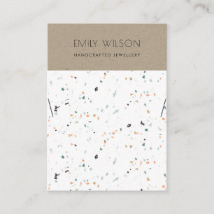 CARTÃO DE VISITA COLAR DE EXIBIÇÃO DO LOGO KRAFT BRANCO COM TEXTURA