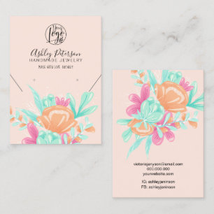 Cartão De Visita Colar de joias de brinco com logotipo floral cor d