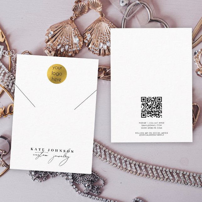 Cartão De Visita Colar de Jovens Logotipo Comercial (Jewelry Holder Necklace Display Business Logo Business Card)