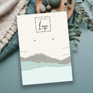 Cartão De Visita Colar de Ondas das Montanhas Pastel Aqua Kraft