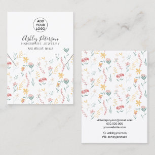 Cartão De Visita Colar de ourivesaria com logotipo floral
