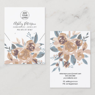 Cartão De Visita Colar de ourivesaria com logotipo floral do Earth