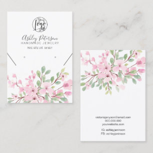 Cartão De Visita Colar de ourivesaria floral rosa-menina