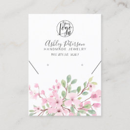 Cartão De Visita Colar de ourivesaria floral rosa-menina