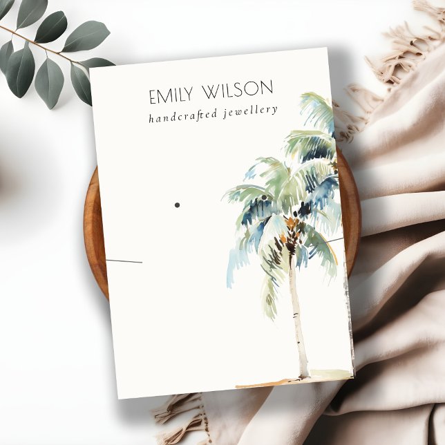 Cartão De Visita Colar de Palmeira Tropical Costeira Chic (Criador carregado)
