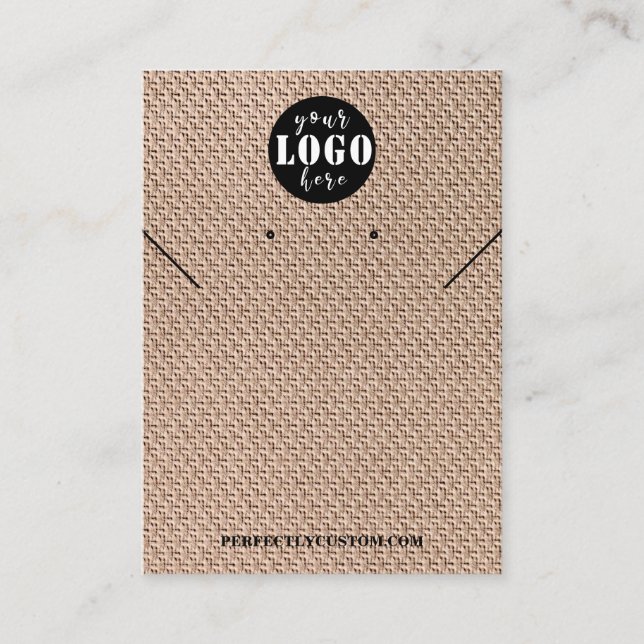 Cartão De Visita colar de papel castanho (Frente)